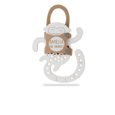 Amelia the Monkey wooden lacing toy, Montessori, educational toy