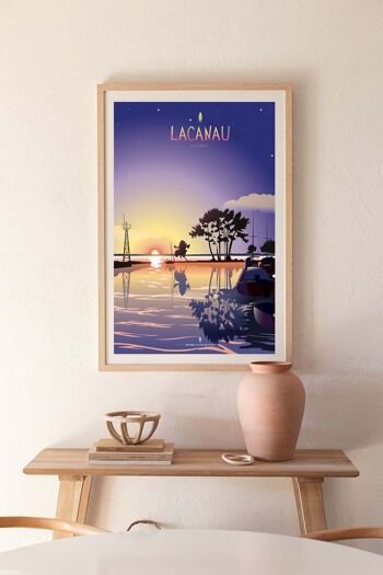 Illustration Lacanau - Le Port - Affiche 30x40 cm