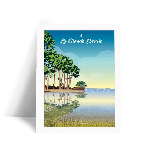 Illustration Lacanau - La Grande Escoure - Affiche 30x40 cm