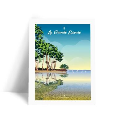 Illustrazione Lacanau - La Grande Escoure - Poster 30x40 cm