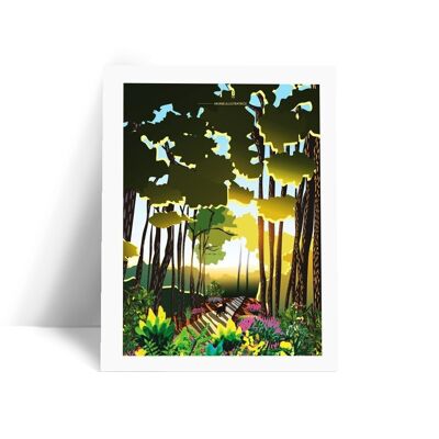 Illustrazione Médoc nella foresta - Cartolina