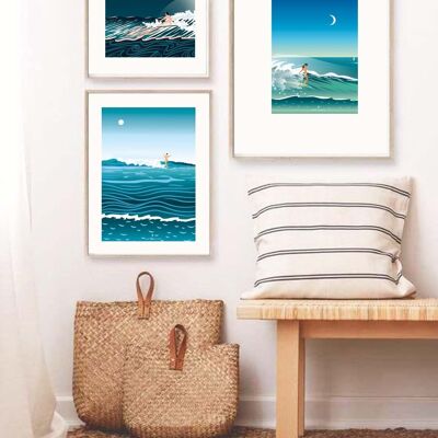 Illustrationskollektion „Akt am Meer“ – Nr. 1 – Poster 30 x 40 cm