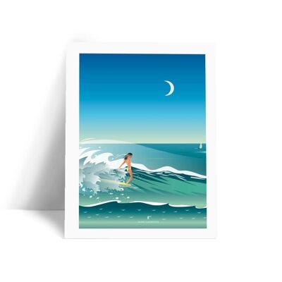 Illustration Collection " Nue à l'océan " - N°1 - Carte postale