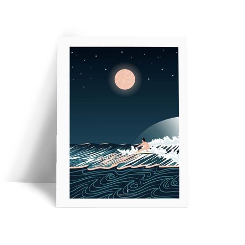 Illustration Collection " Nue à l'océan " - N°3 - Carte postale