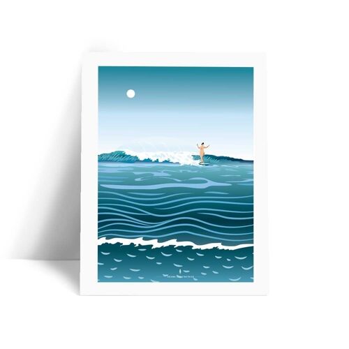 Illustration Collection " Nue à l'océan " - N°2 - Carte postale