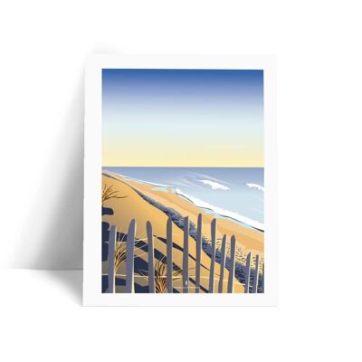 Ilustración La Playa - Póster azul 30x40 cm