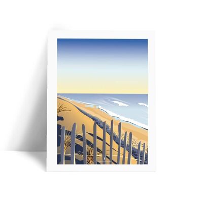 Illustration La Plage - Affiche bleue 30x40 cm