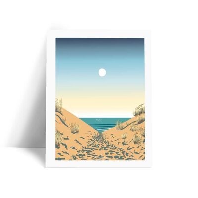 Illustration Océan Atlantique - Allée sauvage - Affiche 30x40 cm