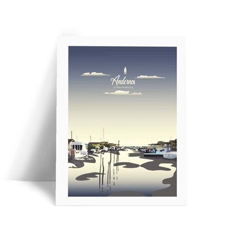 Illustration Bassin d'Arcachon - Andernos - Affiche 30x40 cm