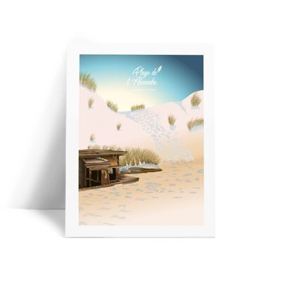 Illustration Lacanau - Alexandre Beach - Postcard