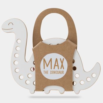 Jouet de laçage en bois Max le Dinosaure, Montessori, jouet éducatif 10