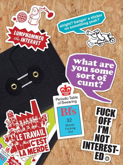 Stickers - Funny Set of 6 Vinyl Stickers by Modern Toss (Pack 4)