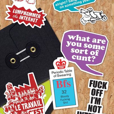 Stickers - Funny Set of 6 Vinyl Stickers by Modern Toss (Pack 4)