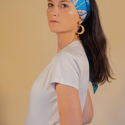 Headband scarf “The blue dragonfly”