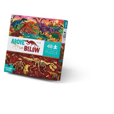 Above & Below Puzzle - 48 pieces - The world of dinosaurs - 4a+