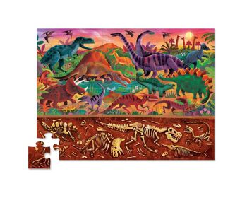 Puzzle Dessus & Dessous - 48 pièces - Le monde des dinosaures - 4a+ 2