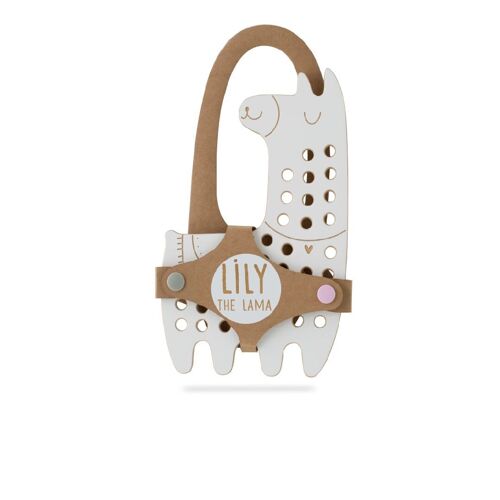 Lily the Lama wooden lacing toy, Montessori, educational toy