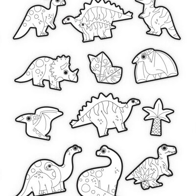 Creatività - Adesivi da colorare - Dinosauri - 3 a+