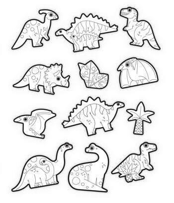 Creativity - Autocollants à colorier - Dinosaures - 3 a+ 1