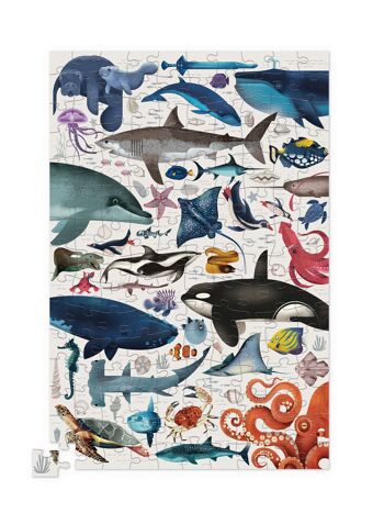 Puzzle boîte métal - 150 pièces - Les animaux marins - 6a+ 1