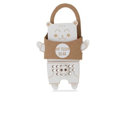 Jouet de laçage en bois Mr Teddy Bear, Montessori, jouet éducatif
