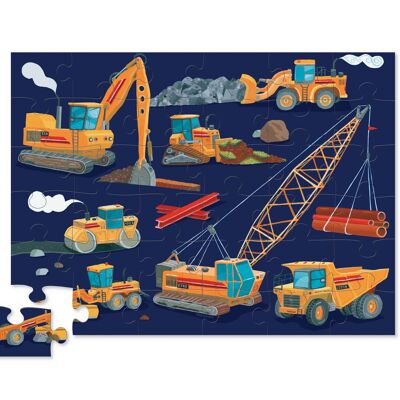 Maxi puzzle - 36 pieces - Construction vehicles - 3a+