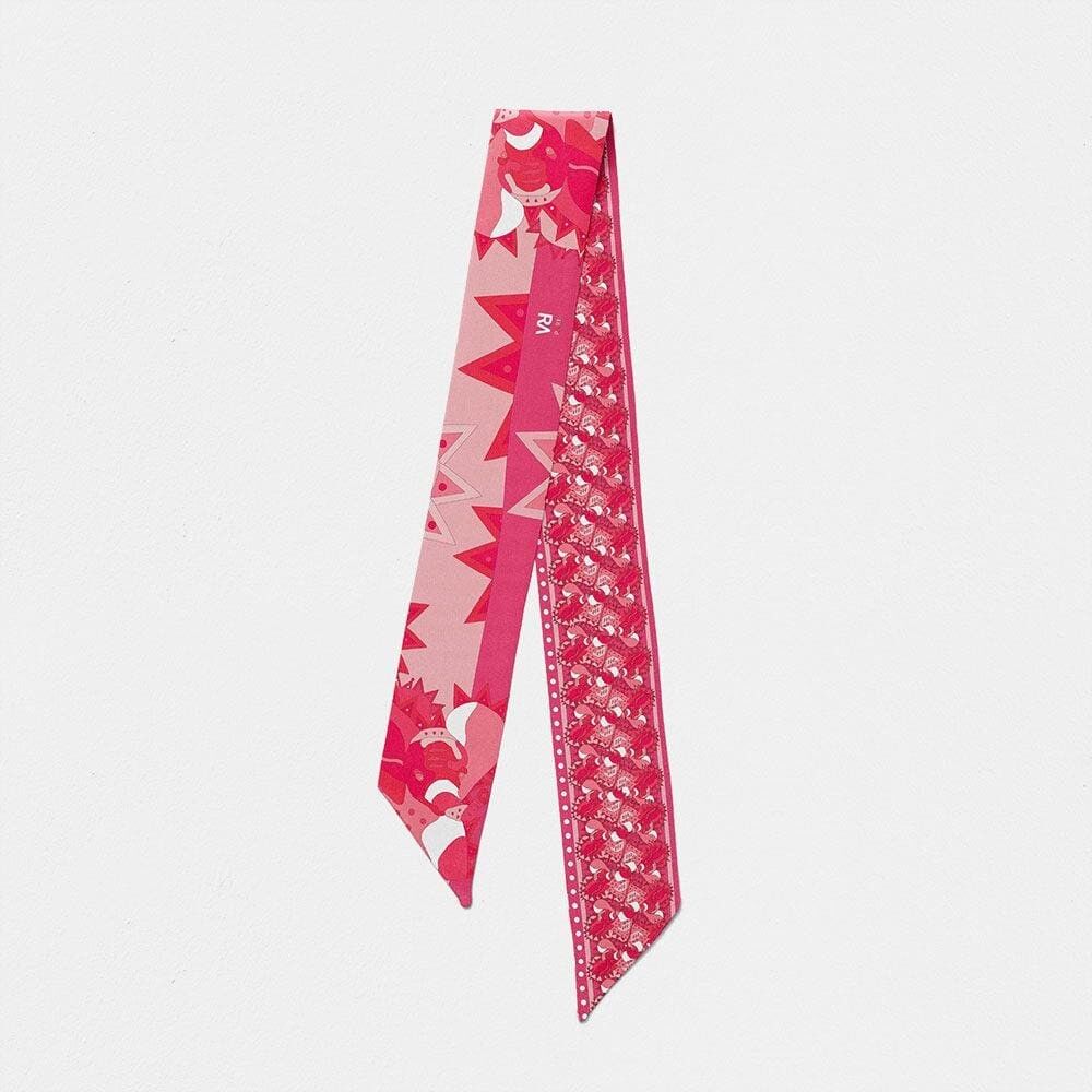 Sciarpa in twilly di seta Virginie Riou “L'Elefante”.