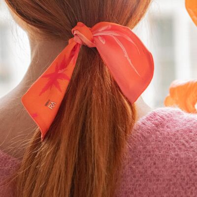 Virginie Riou ribbon scarf “The little orange cassiopeia”