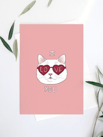 Carte postale « I love you » A6 A5 2