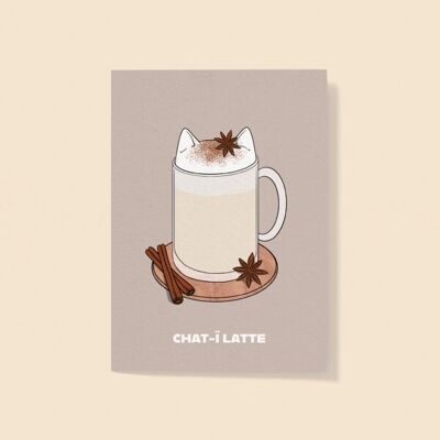 Chat-ï Latte Poster A5, A4