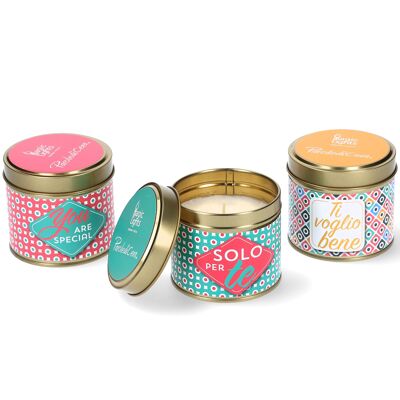 Scented candles in a can