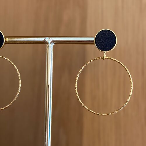 Boucles d'oreilles Créoles LUNA - laiton doré or fin 24 carats