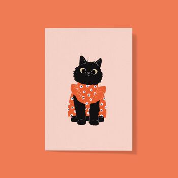 Carte postale et affiche Pretty cat	A6, A5