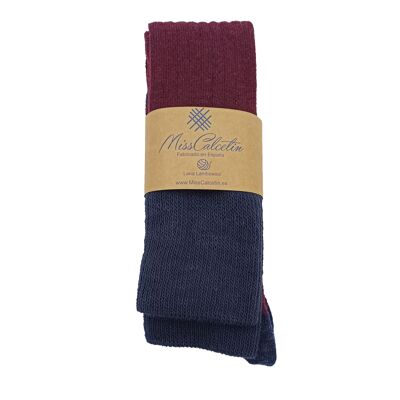 Calza MissWool Calza Bordeaux-Navy