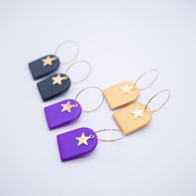 TWINKLE STARS - hoop earrings with star pendant
