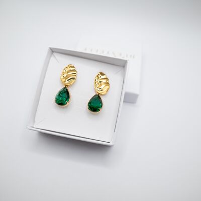 Smeraldo - Orecchini pendenti placcati en or 18 carati