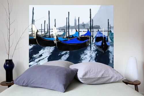 Tête de lit Les Gondoles de Venise Bleu