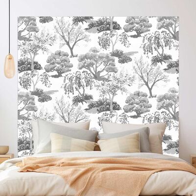 B&W Japanese Garden Headboard