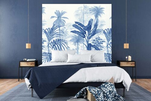 Tête de lit Jardin Tropical Bleu
