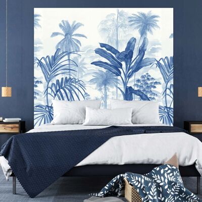 Tête de lit Jardin Tropical Bleu