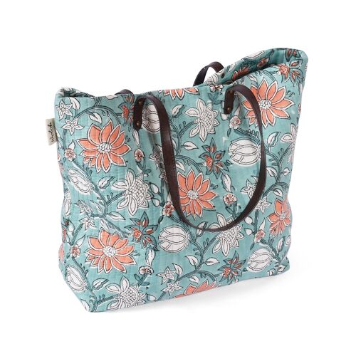 Stofftasche – gesteppte Handtasche aus Baumwolle, Tragetasche für Damen ,  Strandtasche