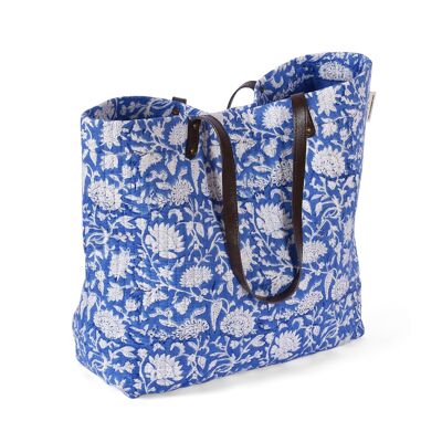 Environmentally friendly cotton bag in Bohemian design - quilted, ideal for everyday use, nice gift for teachers.