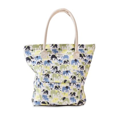 Eco-Friendly Padded Elephant Tote Bag - Large Cotton Tote Bag for Teachers, Women Tote Bag, Gift for New Moms, Ideal for Travel, Padded Tote Bag.