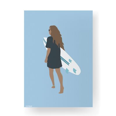 Chica surfista - 30 x 40 cm