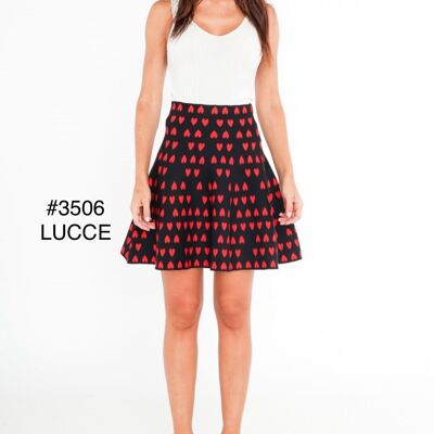 Heart pattern knitted skirt - 3506