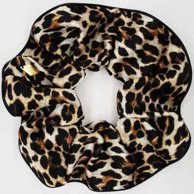 Leopard satin scrunchie - Gisèle