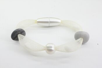 Bracelet Tenerife blanc, gris galet 1