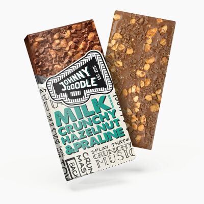 Milk Chocolate Crunchy Hazelnut & Praline - Johnny Doodle 150g - FAIRTRADE