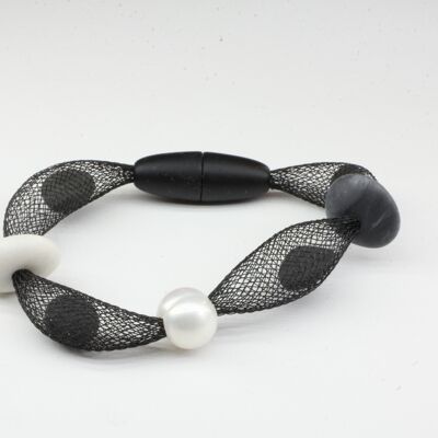 Tenerife bracelet black, pebble gray