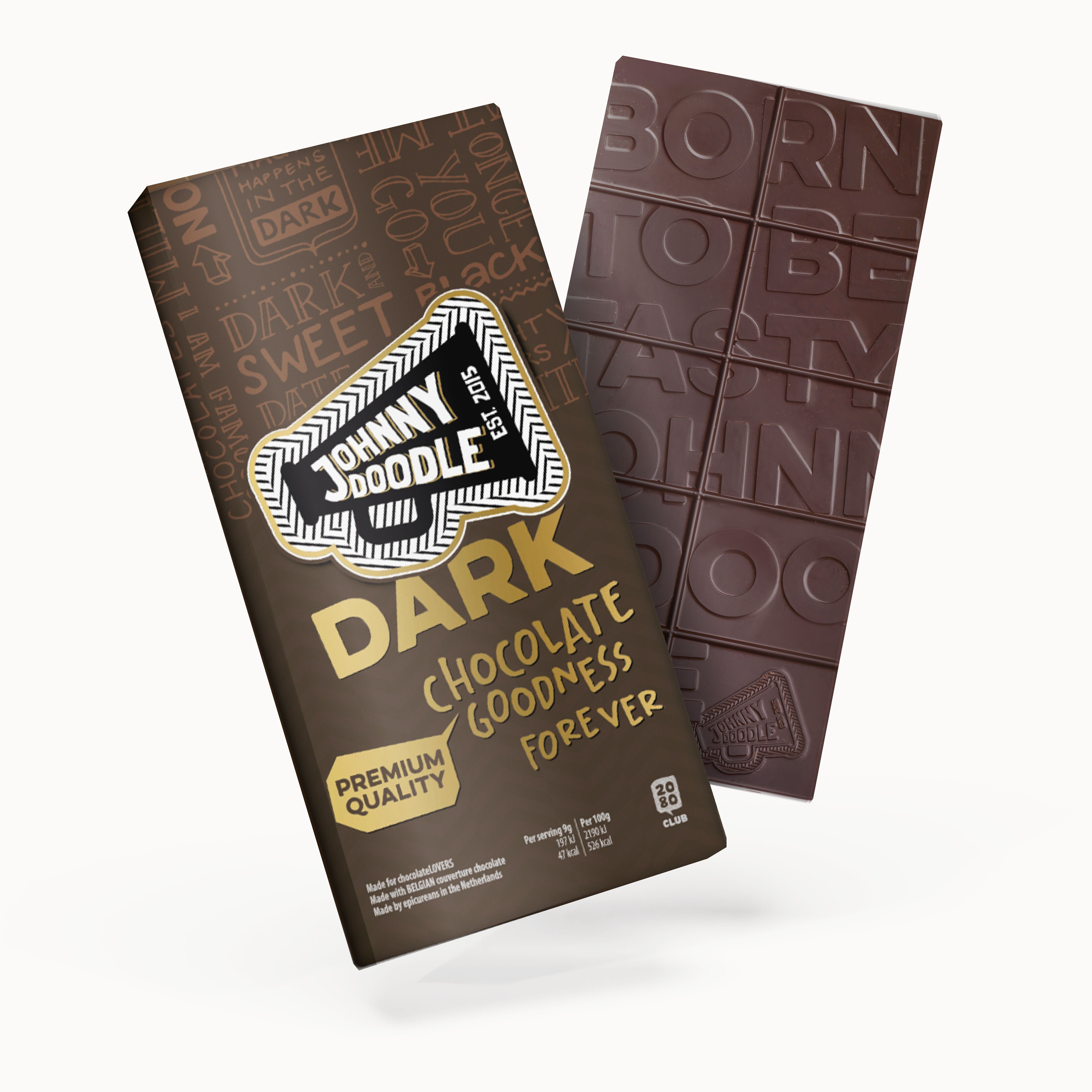 Cioccolato Fondente Semplice - Johnny Doodle 90g - FAIRTRADE